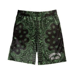 Death Row Records Black Green Bandana Satin Shorts Men’s Small NWOT